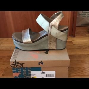 Off the Beaten Track Gold wedge sandals NIB